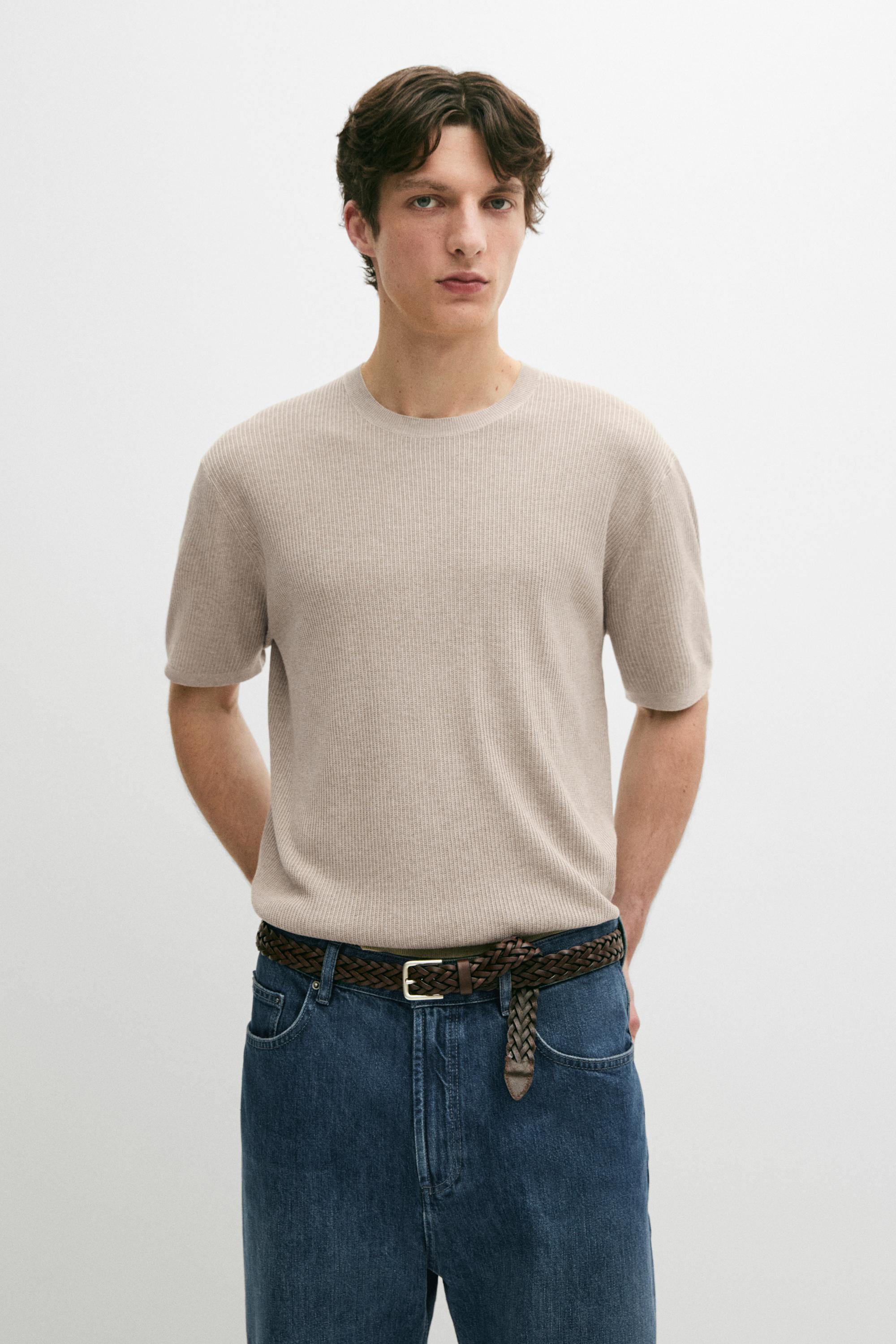 Pull en maille à manches courtes avec coton